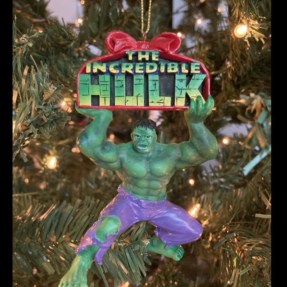 Incredible Hulk & Spiderman Christmas Ornaments